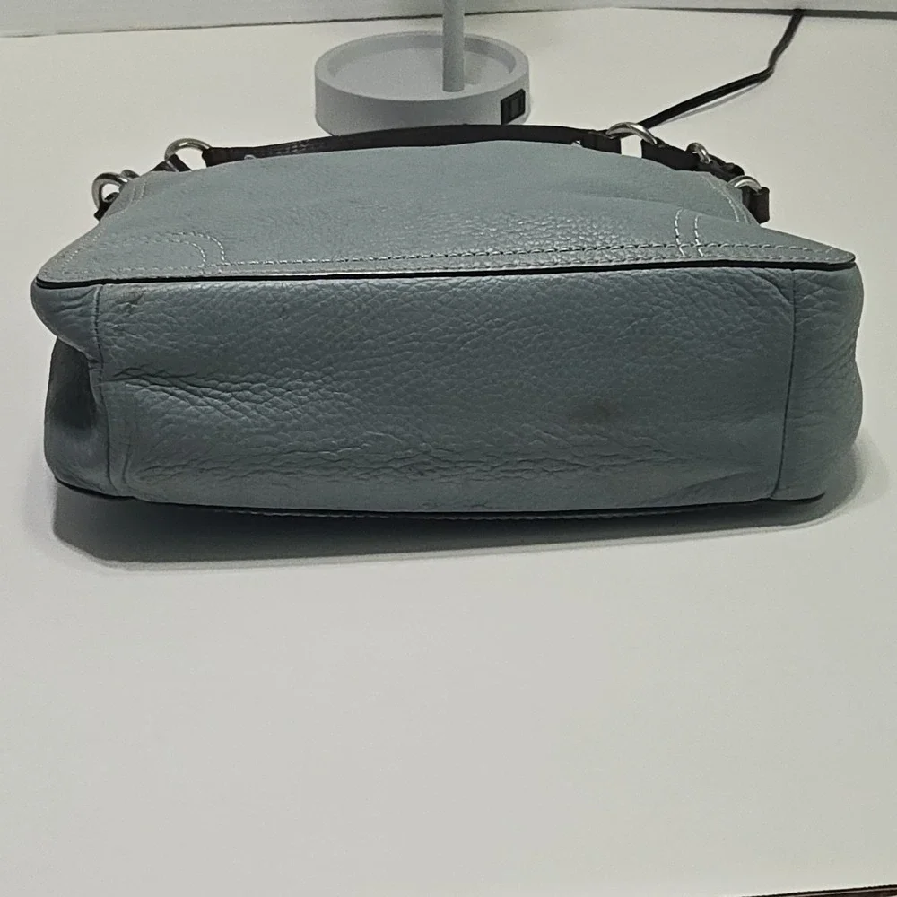 COACH Chelsea Hobo Bag Teal Pebbled Leather Turn Lock Shoulder Purse F12338